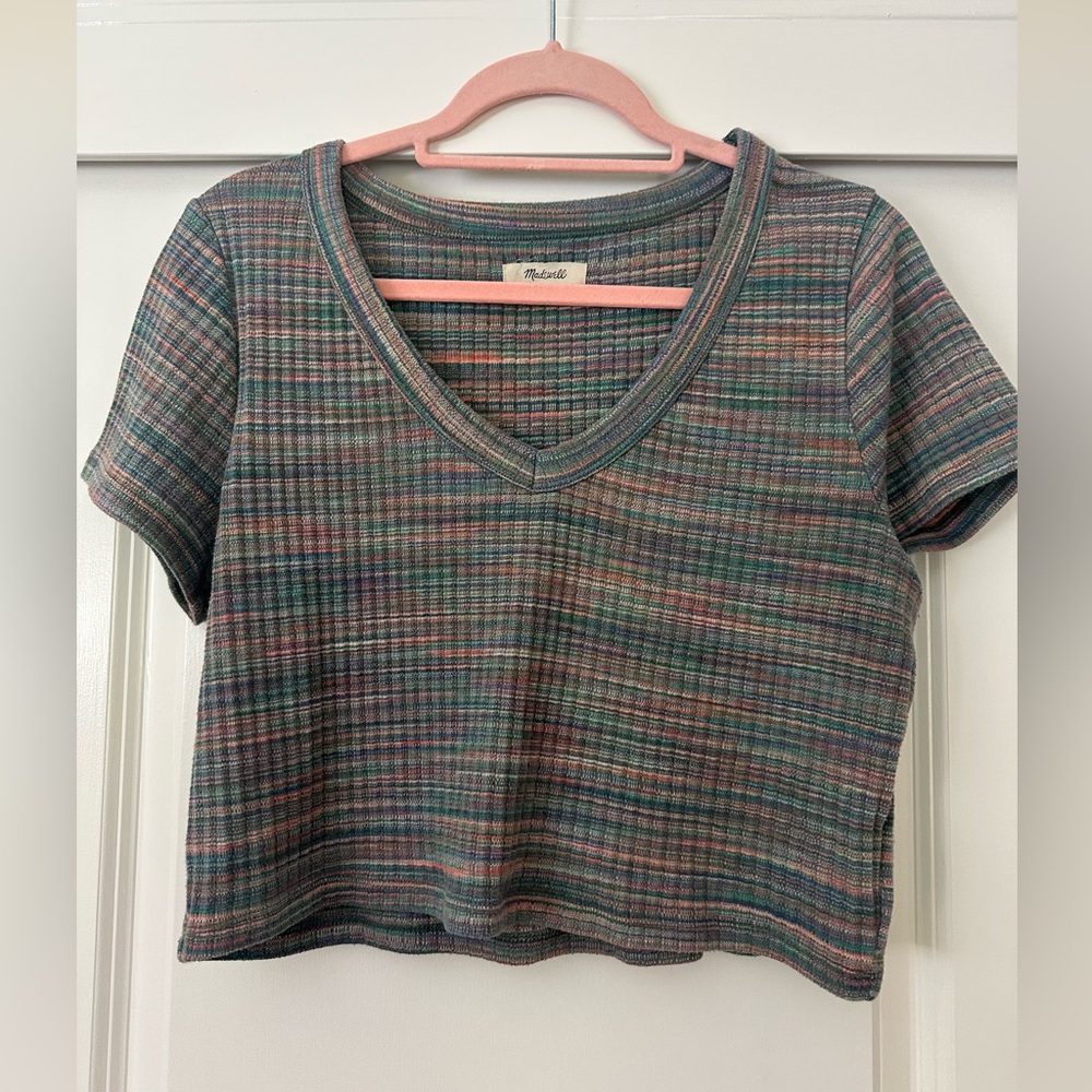 Madewell V-Neck Cropped Tee – Size XL